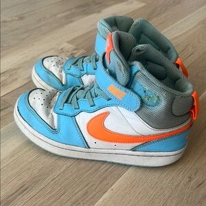 Nike Kids High-Top Sneakers - Blue and Orange